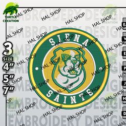 ncaa siena saints embroidery designs, ncaa logo embroidery files, siena saints machine embroidery design