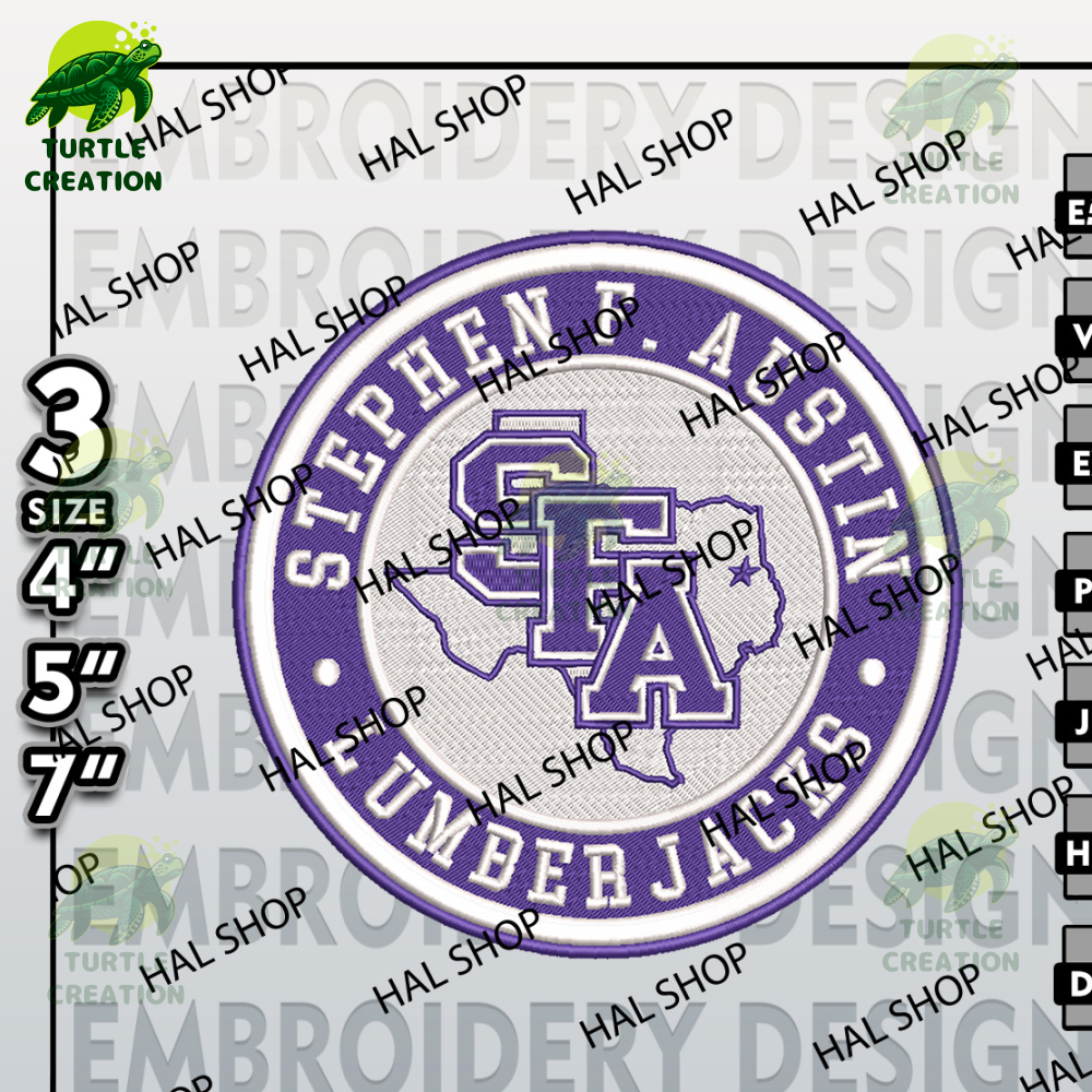 NCAA Stephen F. Austin Lumberjacks Embroidery Designs, NCAA Logo Embroidery Files, Lumberjacks Machine Embroidery Design.jpg