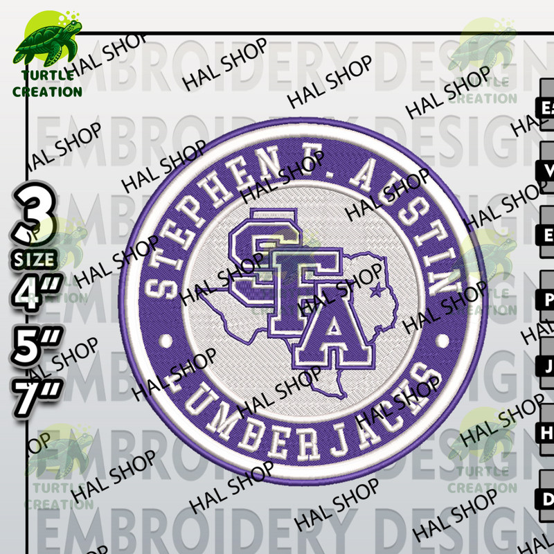 NCAA Stephen F. Austin Lumberjacks Embroidery Designs, NCAA Logo Embroidery Files, Lumberjacks Machine Embroidery Design.jpg