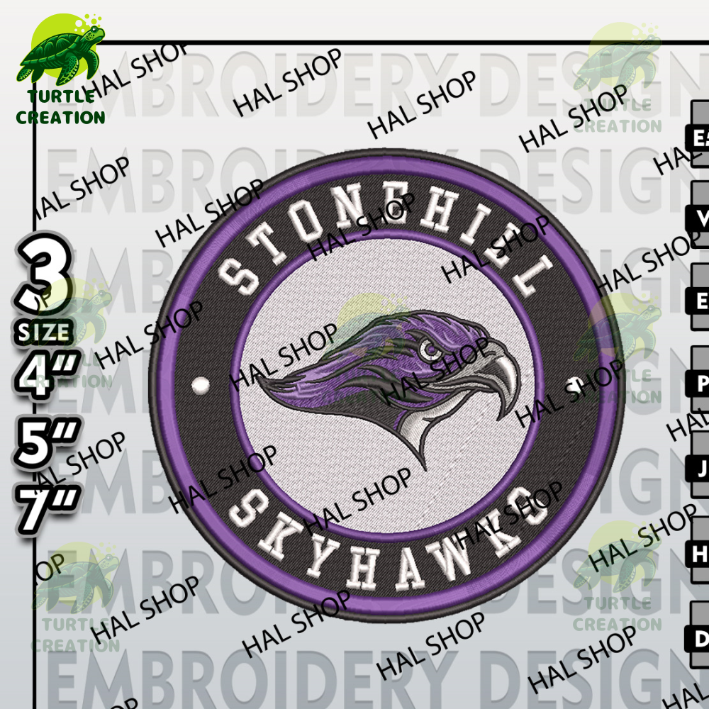 NCAA Stonehill Skyhawks Embroidery Designs, NCAA Logo Embroidery Files, Stonehill Skyhawks Machine Embroidery Designs.jpg