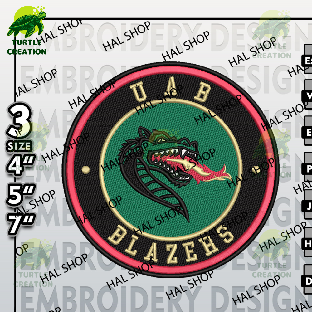NCAA UAB Blazers Embroidery Designs, NCAA UAB Blazers Logo Embroidery Files, Machine Embroidery Designs.jpg