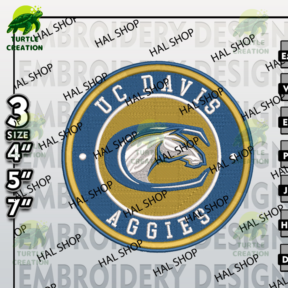 NCAA UC Davis Aggies Embroidery Designs, NCAA Logo Embroidery Files, UC Davis Aggies Machine Embroidery Design.jpg