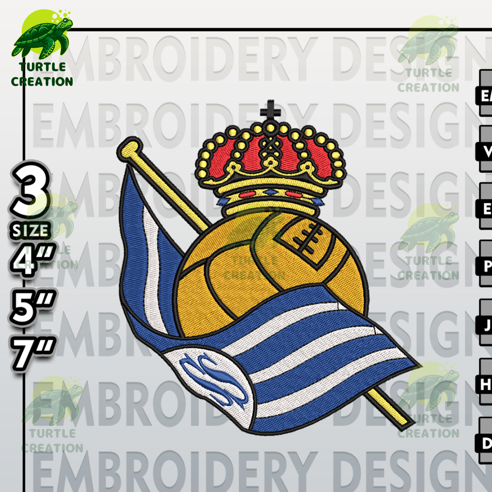 Real Sociedad Embroidery Designs, Real Sociedad logo Embroidery Files, Sociedad, Machine Embroidery Pattern.jpg