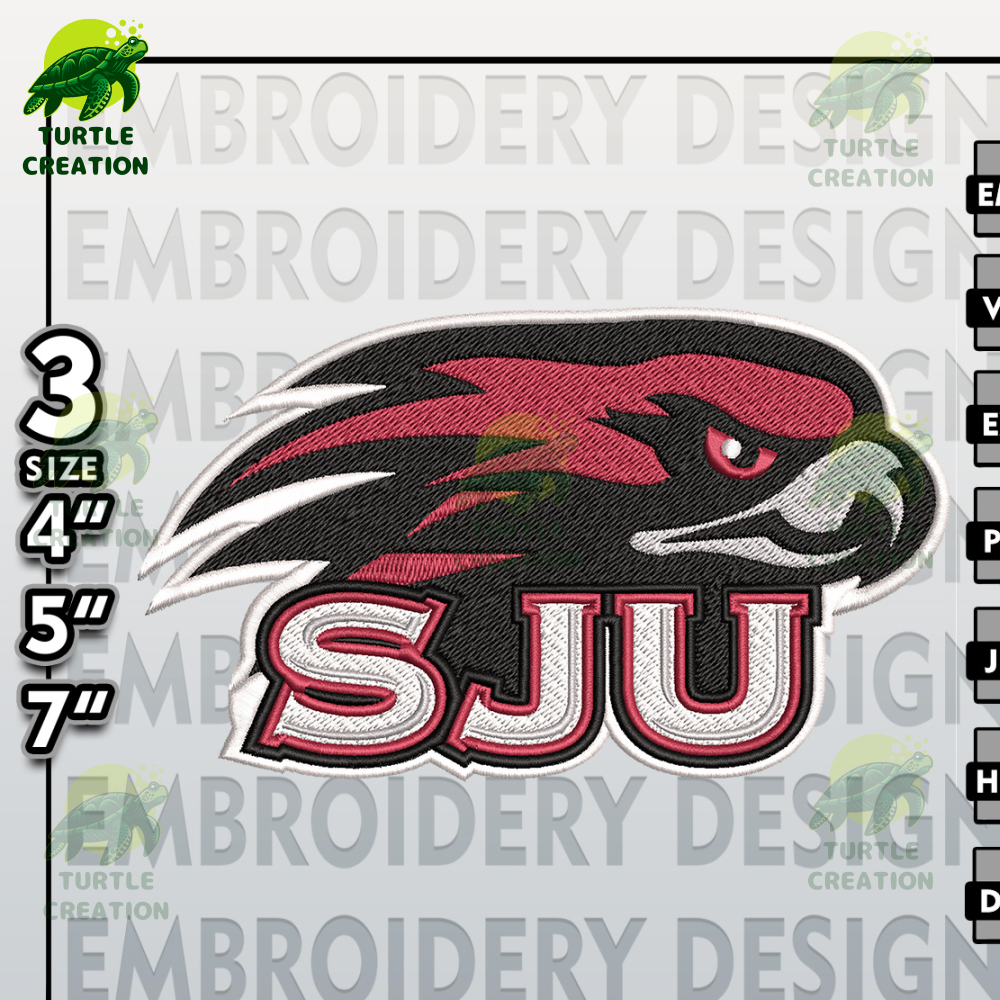 Saint Joseph's Hawks Embroidery Designs, NCAA Logo Embroidery Files, NCAA Hawks, Machine Embroidery Pattern.jpg