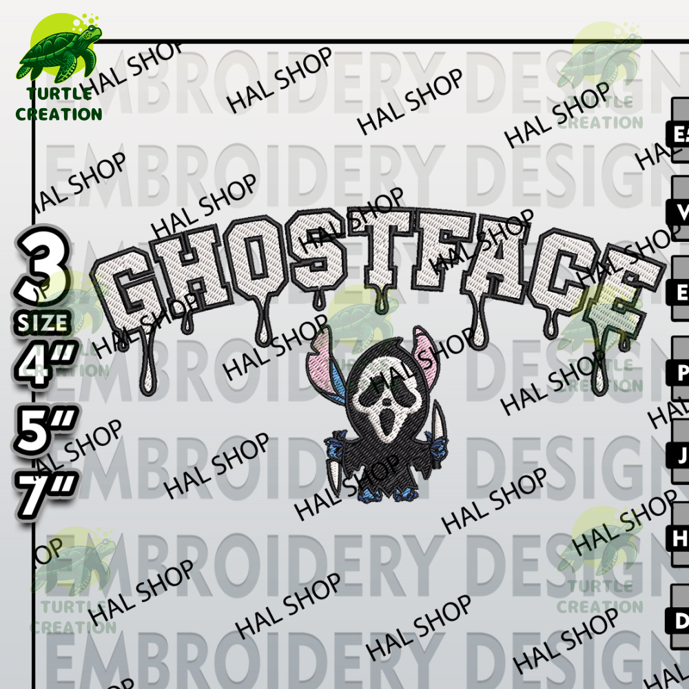 ScreamMachine Embroidery, Drop Name Stitch In Ghostface Embroidery Designs, Horror Characters, Halloween Embroidery File.jpg