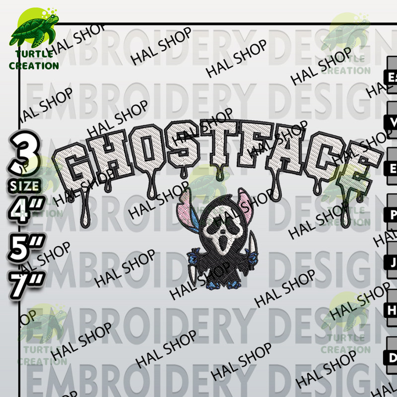 ScreamMachine Embroidery, Drop Name Stitch In Ghostface Embroidery Designs, Horror Characters, Halloween Embroidery File.jpg