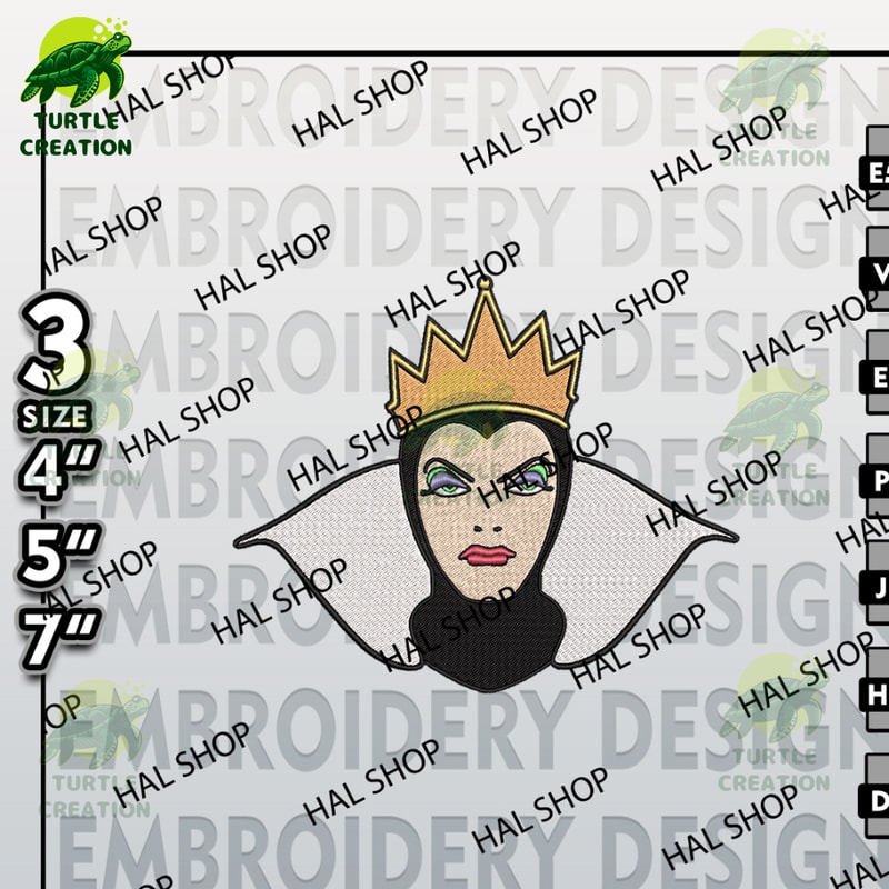 Snow White Machine Embroidery Pattern, Regina Queen Halloween Embroidery files, Disney Halloween Embroidery Designs.jpg