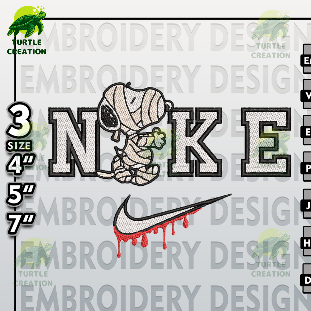 Spooky Halloween Machine Embroidery Designs, Mummy Snoopy Embroidery Designs, Snoopy, Halloween Embroidery Files.jpg