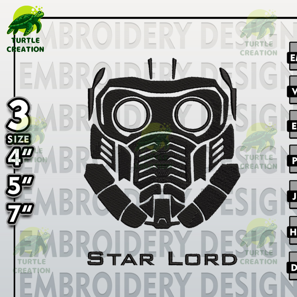 Star Lord Movie Embroidery Designs, Marvel Comics Embroidery Files, Star Lord, Machine Embroidery Pattern.jpg