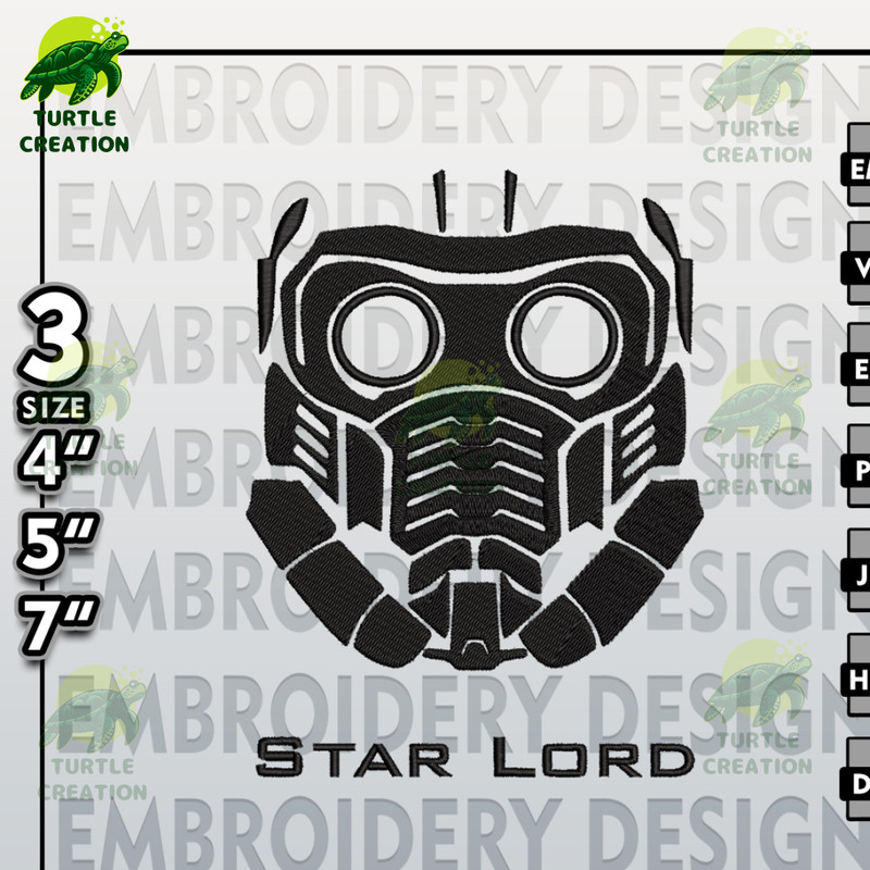 Star Lord Movie Embroidery Designs, Marvel Comics Embroidery Files, Star Lord, Machine Embroidery Pattern.jpg