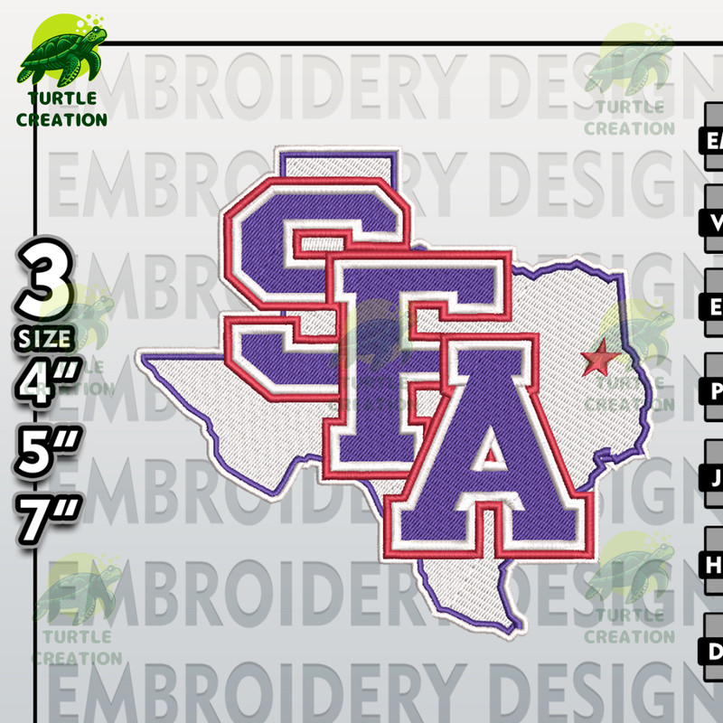 Stephen F Austin Lumberjacks Embroidery Designs, NCAA Logo Embroidery Files, Machine Embroidery Pattern.jpg