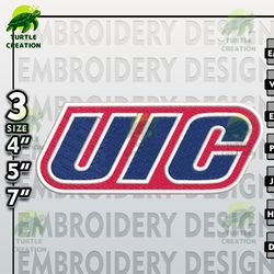uic flames embroidery designs, ncaa logo embroidery files, ncaa uic flames , machine embroidery pattern 1
