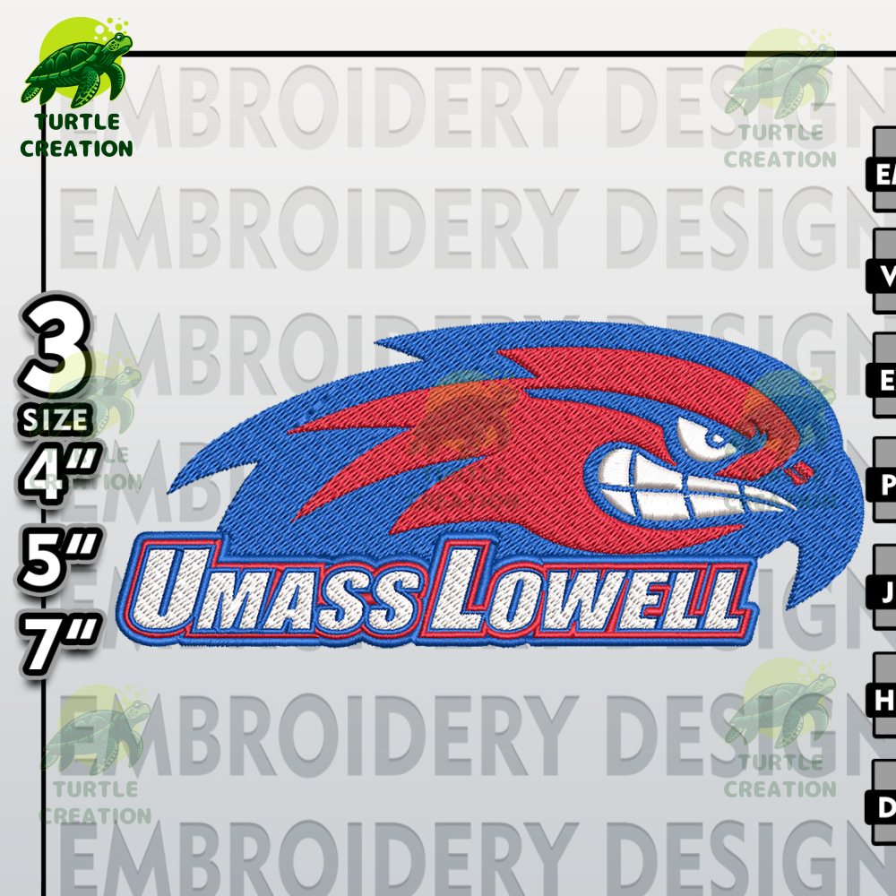 UMass Lowell River Hawks Embroidery Designs, NCAA Logo Embroidery Files, NCAA UMass Lowell, Machine Embroidery Pattern.jpg