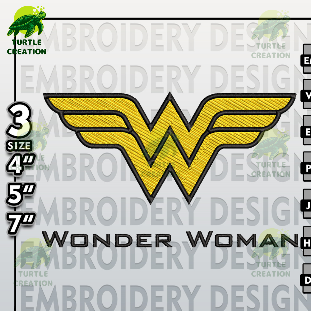 Wonder Woman Embroidery Designs, DC Comics Embroidery Files, Wonder Woman, Machine Embroidery Patt.jpg