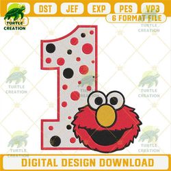 elmo one embroidery designs, muppet birthday party embroidery files.jpg