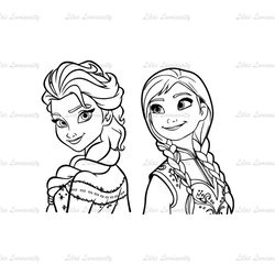 Elsa & Anna Frozen Princess SVG