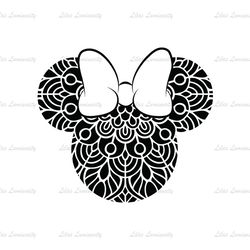 Minnie Mouse Head Mandala Pattern SVG