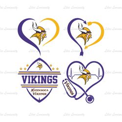 MINNESOTA VIKINGS SVG, Sport Svg, Minnesota Vikings Bundle, Vikings Svg, Vikings Logo Svg, Vikings NFL Svg, Love Vikings