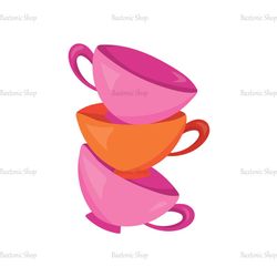 The Triple Tea Cup Alice In Wonderland Tea Party Icon SVG