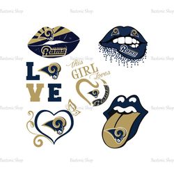 This Girl Loves Rams SVG, Los Angeles Rams Dripping Lips SVG, Los Angeles Rams clipart, NFL team svg, Sport Svg
