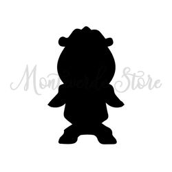 Disney Cogsworth Character Silhouette, Beauty and The Beast Clock SVG, 26