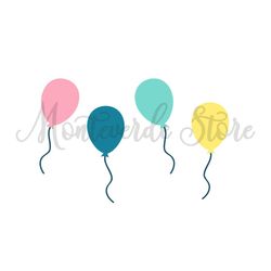 Colorful Birthday Party Balloons SVG
