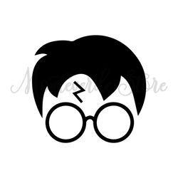 Magician Boy Harry Potter Head SVG Silhouette Vector