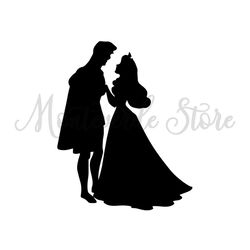 Disney Princess Aurora and Prince Phillip Silhouette SVG Digital File