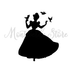 Beauty Princess Cinderella Disney Cartoon Silhouette SVG