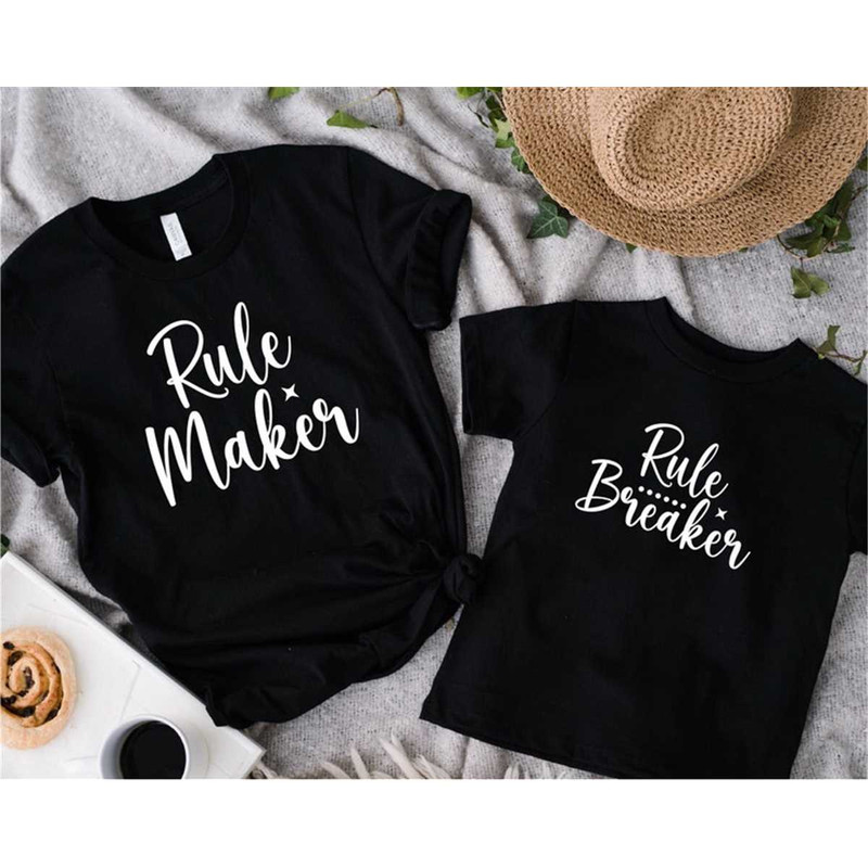 Rule Maker and Rule Breaker Shirts, Matching Mothers Day Outfit, Mom And Me shirt, Kids Life Shirt, Gift for Mom, Mom Ou.jpg