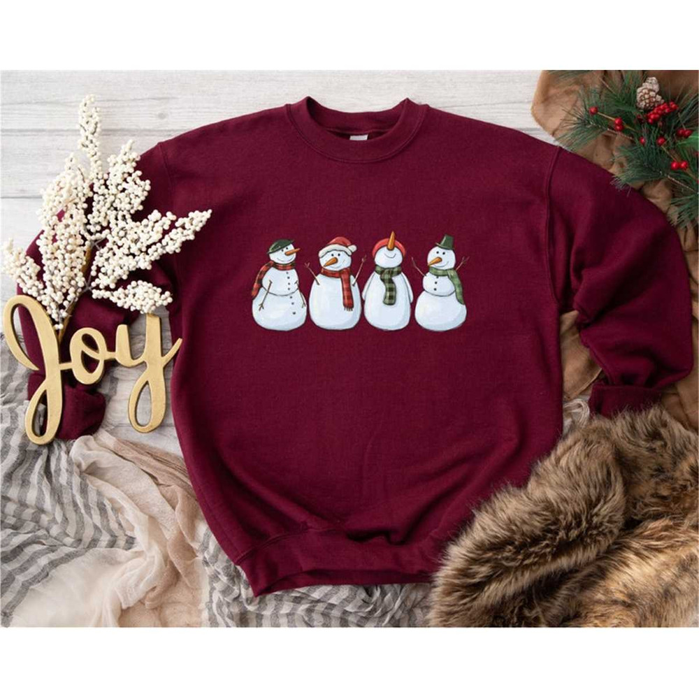 Snowman Sweatshirt, Christmas Sweater, Winter Sweater, Christmas Sweater for women, Merry Christmas Sweater, Winter Swea.jpg