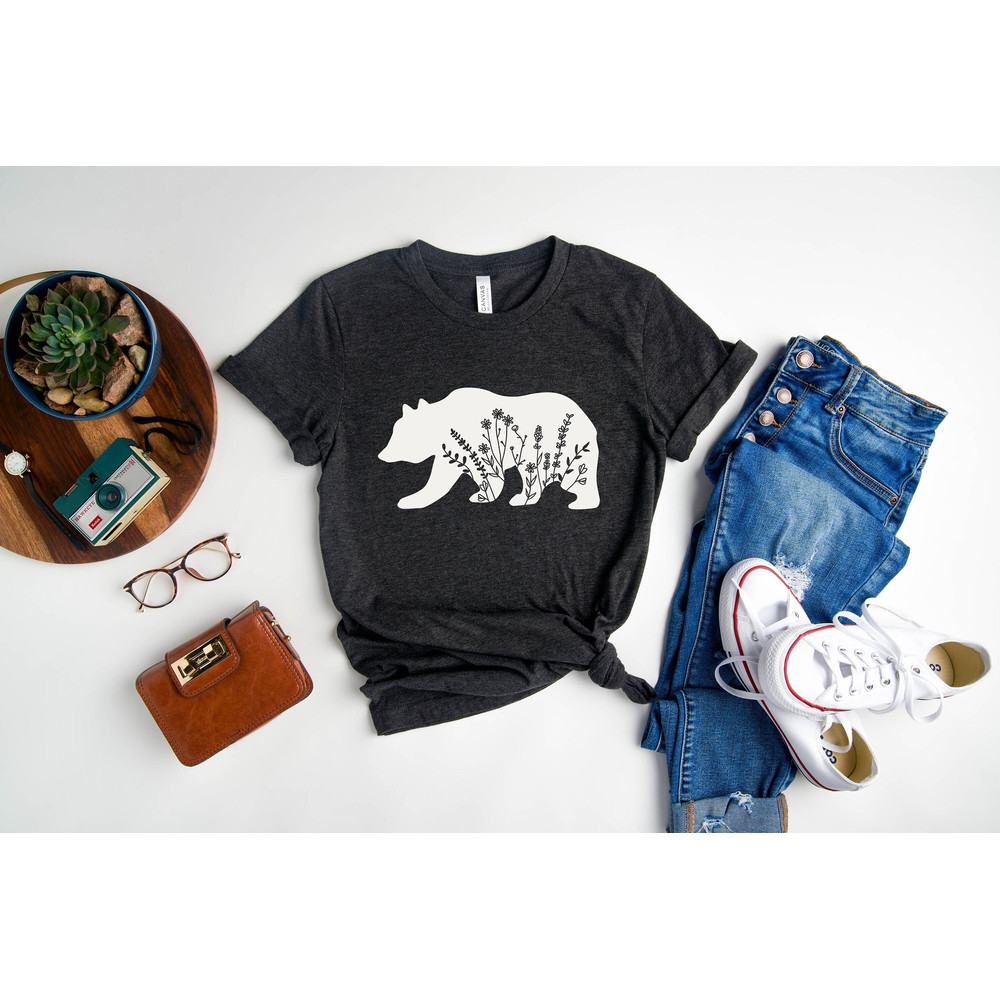 Bear Wildflowers Shirt, Mother's Day Shirt, Cute and Simple Shirt, Mom Life Shirt, New Mom Gift.jpg