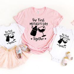 our first mothers day together shirt, mothers day shirt, mama mini t-shirt, matching tee, breast milk and wine tee, new