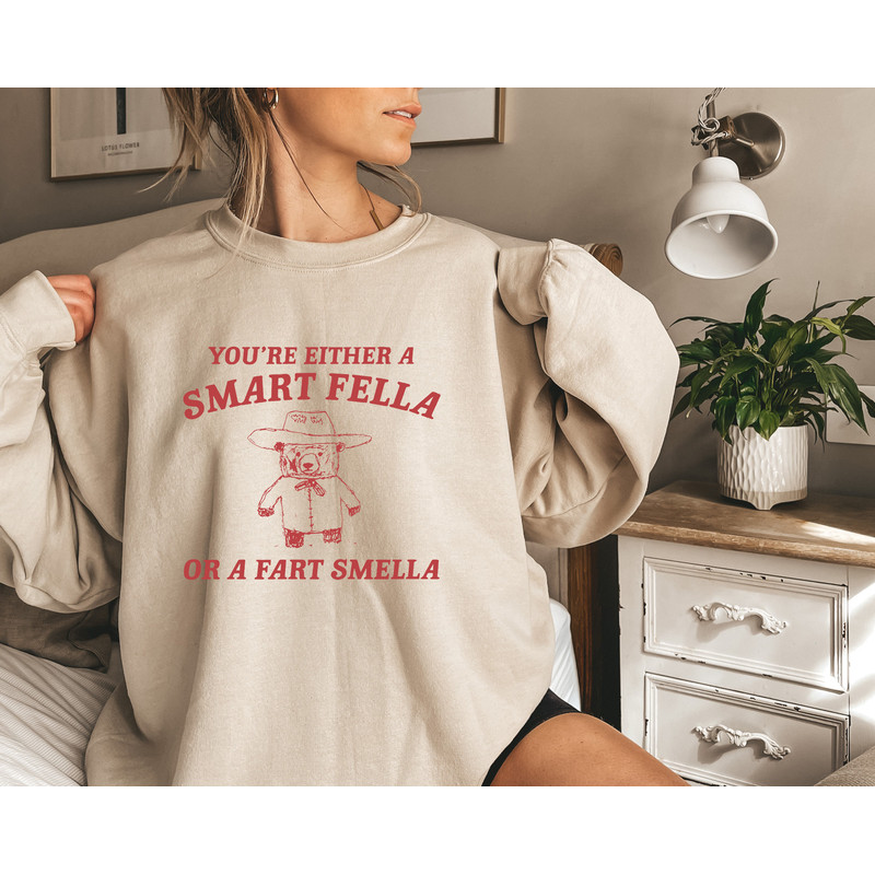 Are You A Smart Fella Or Fart Smella Retro Cartoon T Shirt, Weird T Shirt, Meme T Shirt, Trash Panda T Shirt, Unisex.jpg