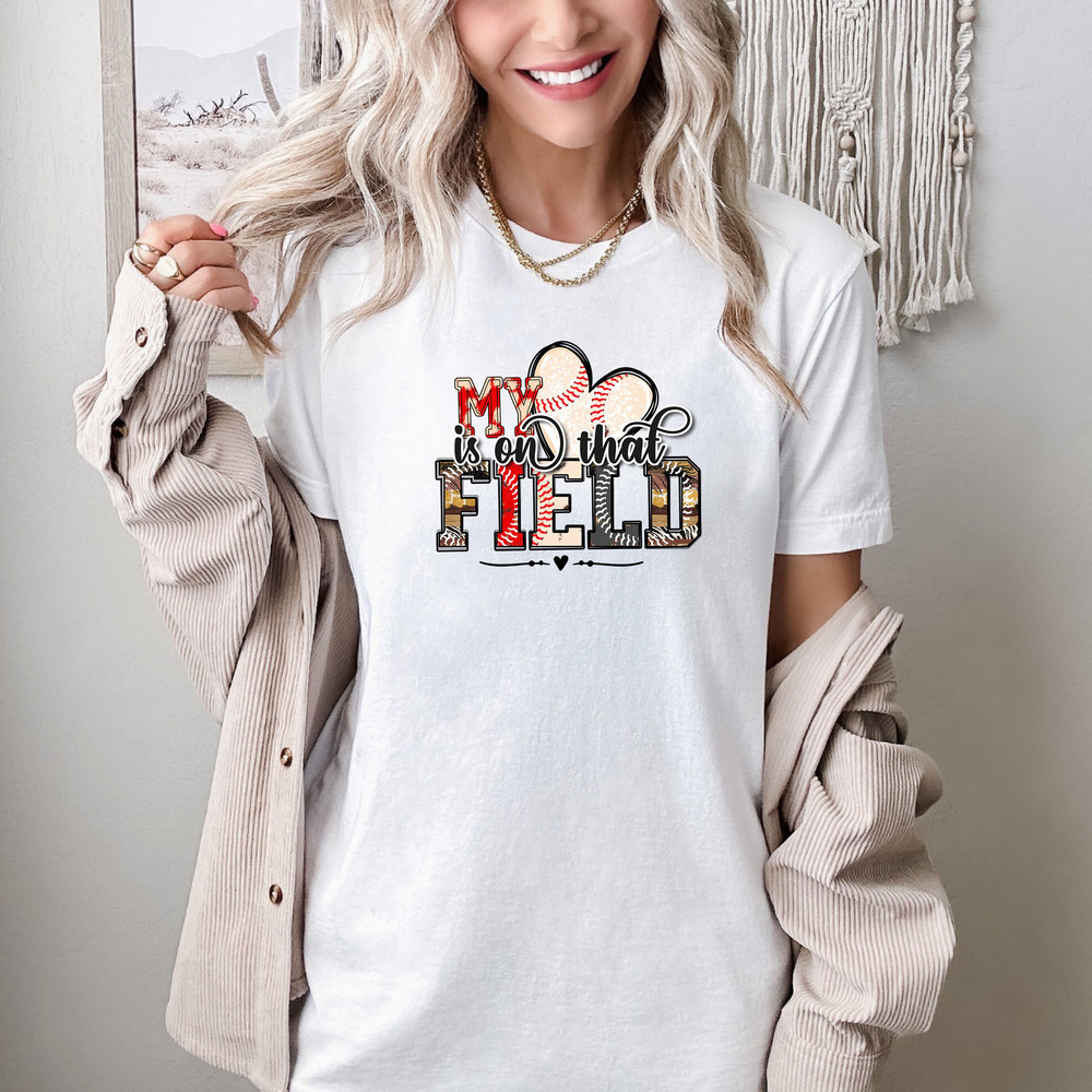 Baseball Heart T-Shirt My Heart is on That Field, Cute Baseball Tee- Show Your Love for the Game, Graphic Tee for Fans.jpg