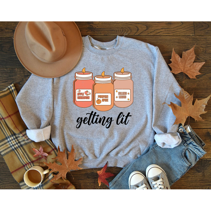 Getting Lit fall Shirt, Pumpkin Shirt, Getting Lit Candles Shirt, Fall Outfit, Fall Bachelorette Party Shirt,Thanksgiving shirt, Fall Shirt.jpg