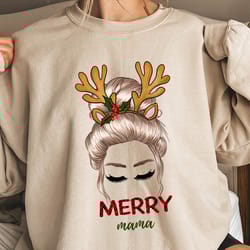 merry mama sweatshirt, christmas sweatshirt, christmas gift, christmas clothing, gift for her, gift for, mama sweatshirt
