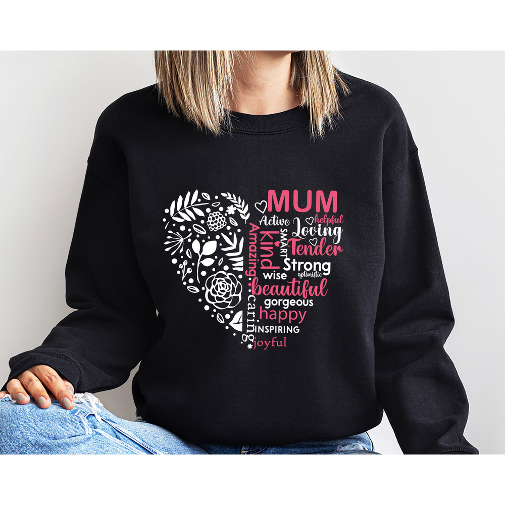 Mother Heart Shirt, Mothers Day Shirt, Gift For Mom, Mom Shirt, Mama Shirt, Mom Life Shirt, Heart Shirt, Gift For Her, Mother word cloud Tee.jpg