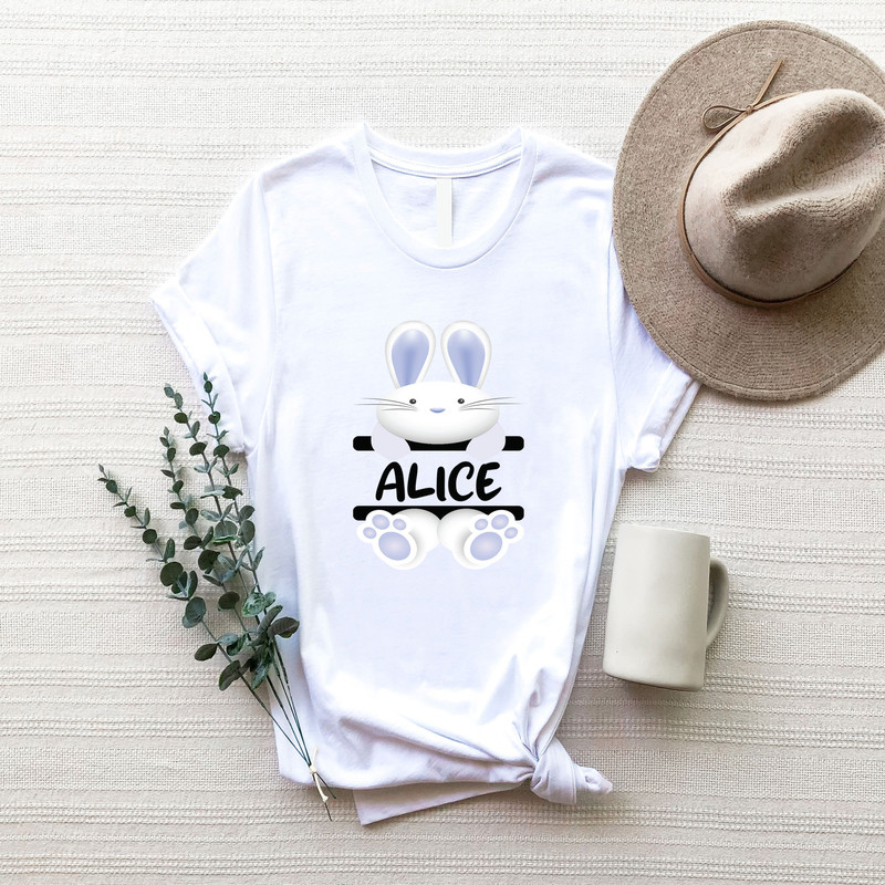 Custom Easter Shirt for Girls and Boys, Personalied Name Toddler, Cute Easter Tee, Name Shirt, Kids Shirt for Easter, Easter Bunny Shirt.jpg