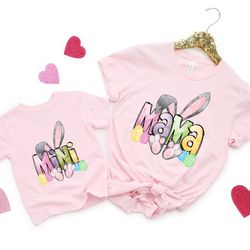 easter bunny mama mini matching shirt, cute matching easter day shirt, happy easter day, mommy and me shirt, easter todd