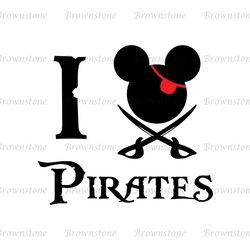 Mickey I Love Pirates SVG
