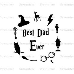 Round Deathly Hallows Symbol Best Dad Ever SVG Cut Files
