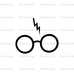 Harry Potter Lightning Bolt Glasses SVG Vector