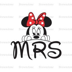 Mrs. Bride Disney Minnie Mouse Head Wedding SVG