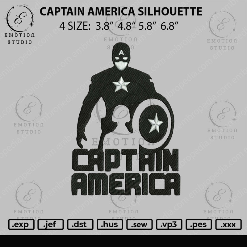 Captain America Silhouette Embroidery File 4 size.jpg