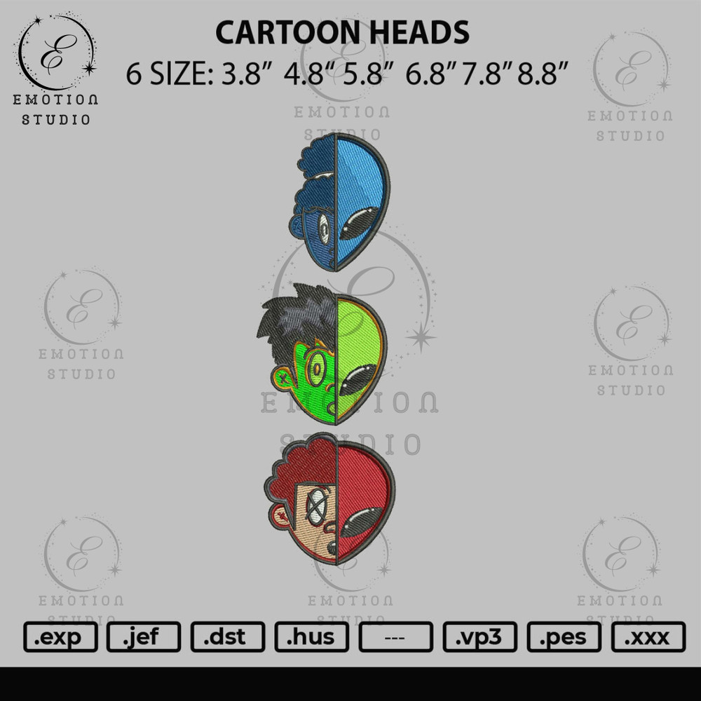 Cartoon Heads Embroidery File 6 sizes.jpg