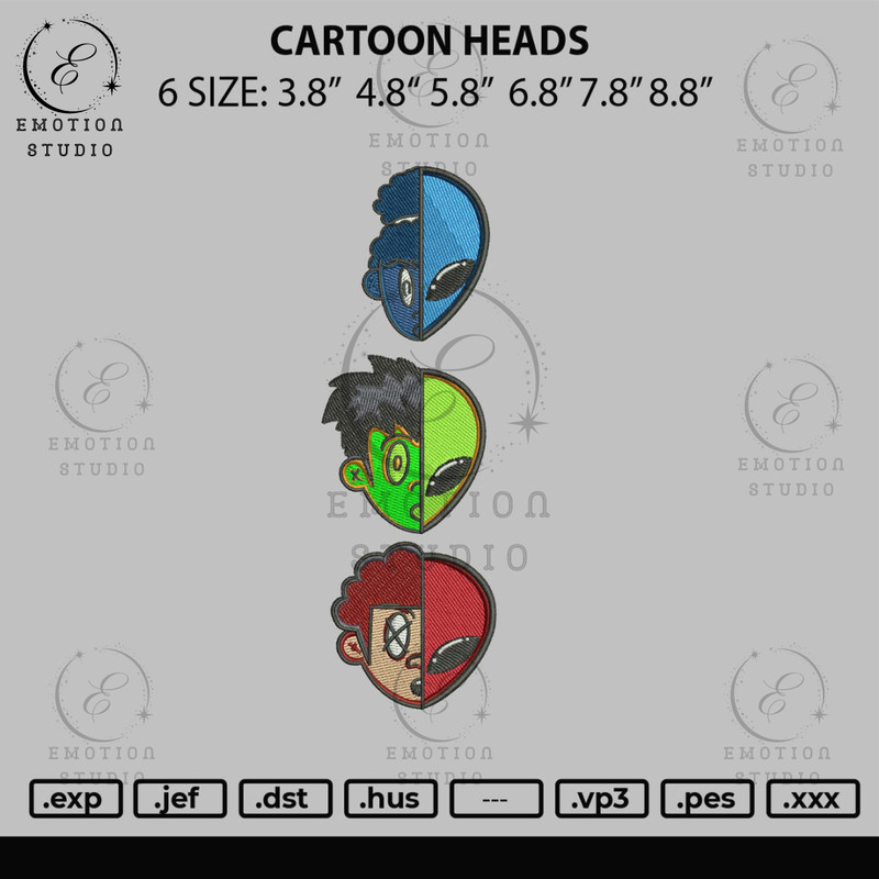 Cartoon Heads Embroidery File 6 sizes.jpg