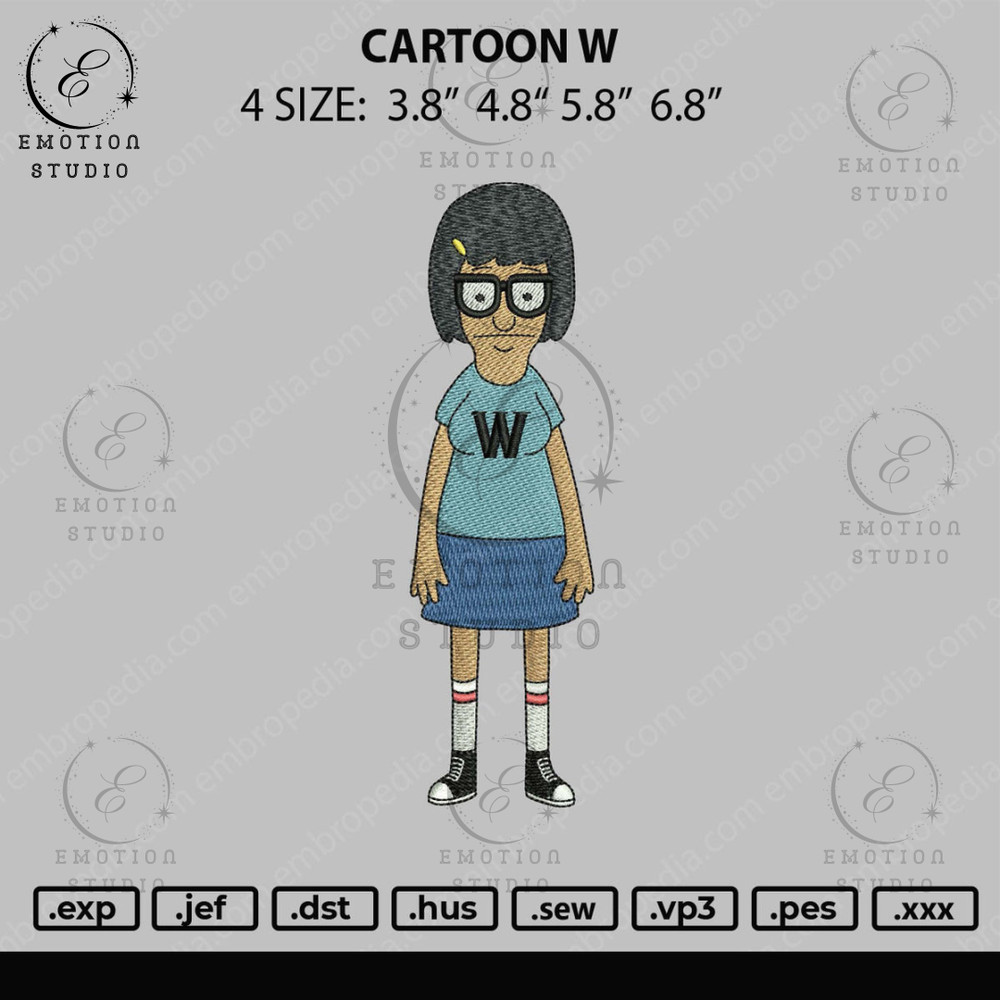 Cartoon W Embroidery File 4 size.jpg