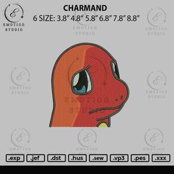 charmand embroidery file 6 sizes, embroidery design