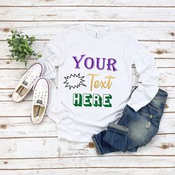 custom long sleeve shirt, unisex long sleeve, customized long sleeve, personalized shirt, add your own text